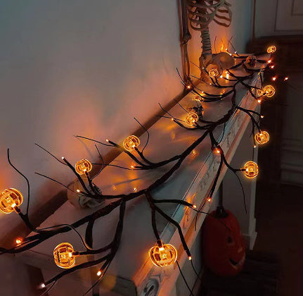Halloween Decoration Rattan Lamp LED Artificial